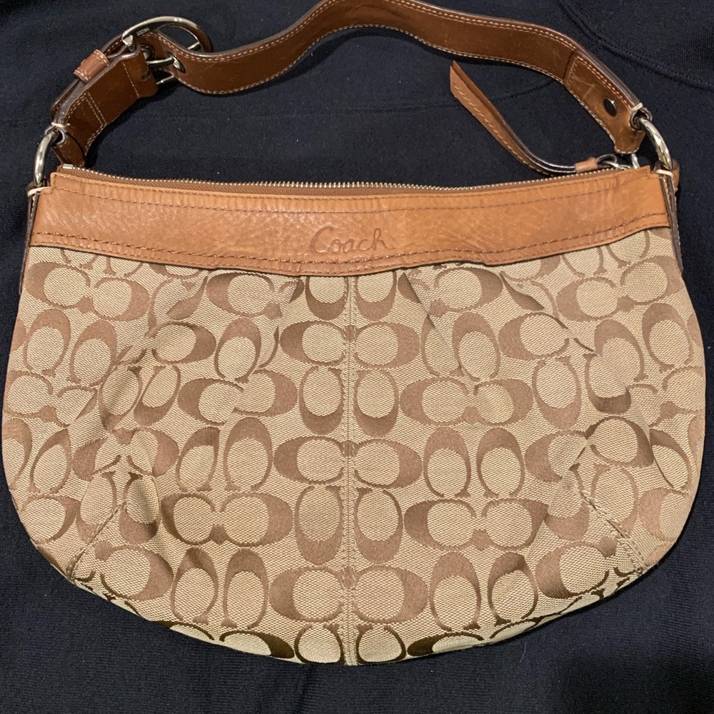 Vintage Coach D0993-F13740 Hobo Brown/Brown Leather Pleated Signature Bag